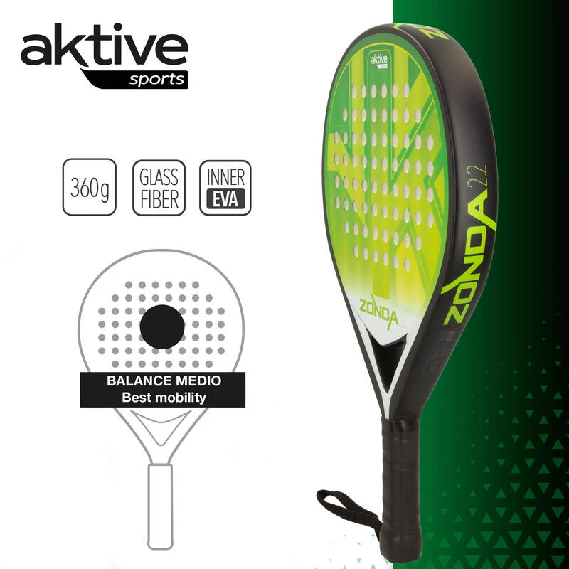 AKTIVE Zonda 2.2. Pala Padel Défensif-Offensif, 38mm, 360g, Vert Et Noir 6 AKTIVE Zonda 2.2. Pala Padel Défensif-Offensif, 38mm, 360g, Vert Et Noir – Image 4