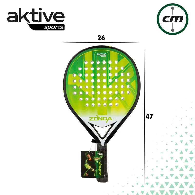 AKTIVE Zonda 2.2. Pala Padel Défensif-Offensif, 38mm, 360g, Vert Et Noir 9 AKTIVE Zonda 2.2. Pala Padel Défensif-Offensif, 38mm, 360g, Vert Et Noir – Image 7