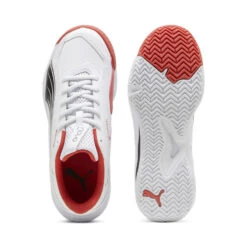 Chaussures De Padel NOVA Smash Enfant Et Adolescent PUMA White Black Active Red -Criquet Boutique chaussures de padel nova smash enfant et adolescent puma white black active red 3