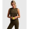 Elegance Débardeur De Tennis/Padel Femme Olive -Criquet Boutique elegance debardeur de tennispadel femme olive