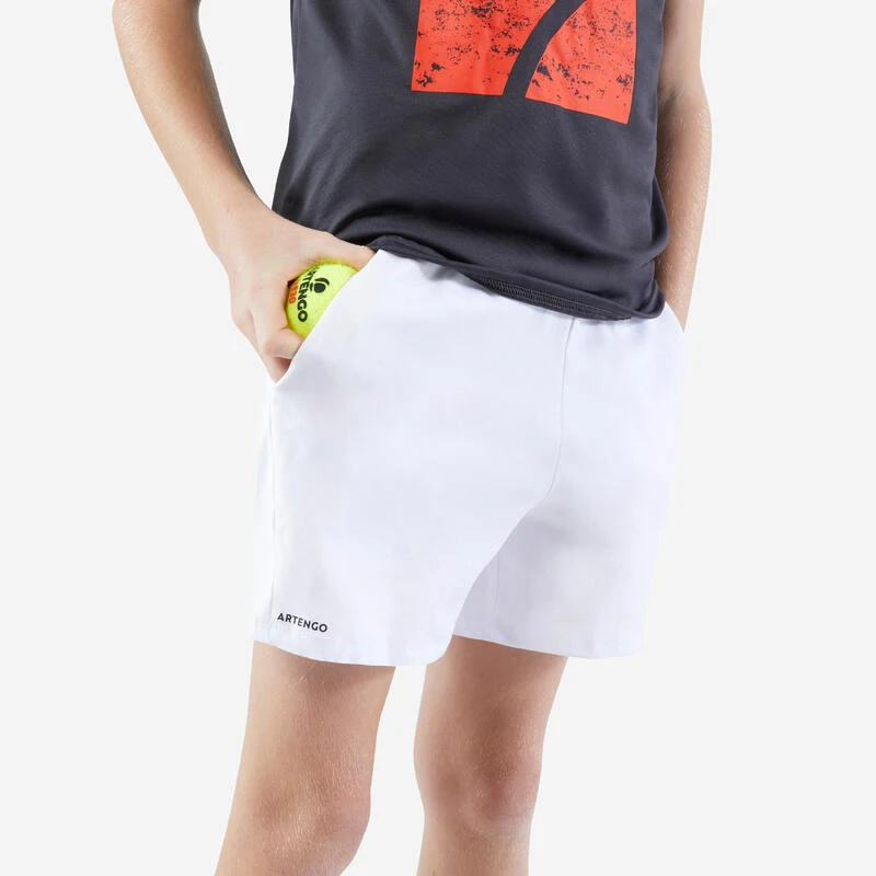 Artengo Short De Tennis Garcon - TSH100 Blanc 3 Artengo Short De Tennis Garcon - TSH100 Blanc