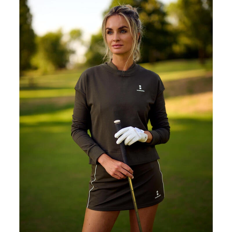 Sweat-Shirt De Tennis/Padel Organique Femme Olive 4 Sweat-Shirt De Tennis/Padel Organique Femme Olive – Image 2