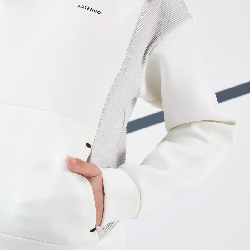 Artengo SWEAT TENNIS À CAPUCHE DRY ENFANT - BLANC CASSE 7 Artengo SWEAT TENNIS À CAPUCHE DRY ENFANT - BLANC CASSE – Image 5