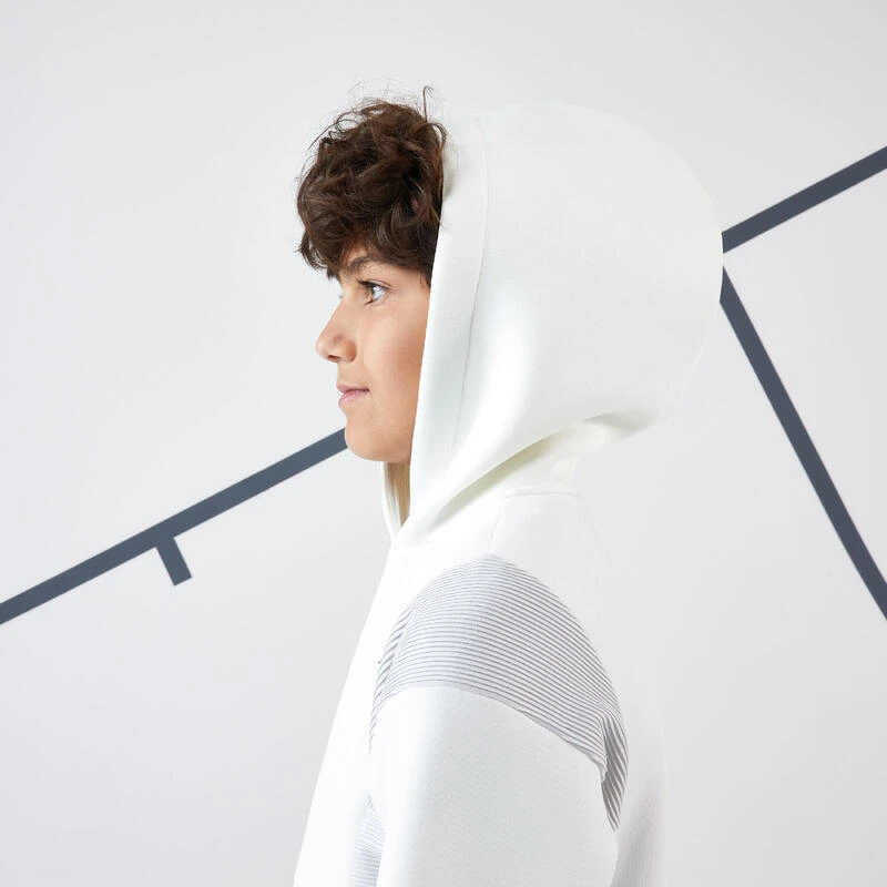 Artengo SWEAT TENNIS À CAPUCHE DRY ENFANT - BLANC CASSE 8 Artengo SWEAT TENNIS À CAPUCHE DRY ENFANT - BLANC CASSE – Image 6