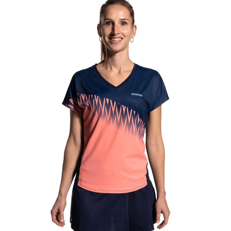 T-shirt De Padel Manches Courtes Respirant Femme- 500 Bleu Coral 3 T-shirt De Padel Manches Courtes Respirant Femme- 500 Bleu Coral