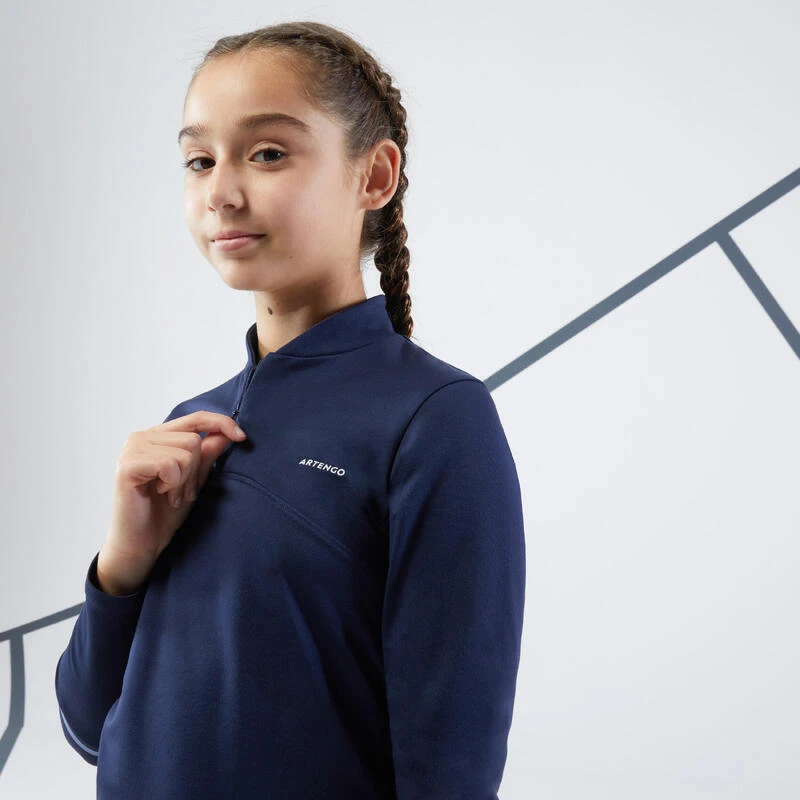 Artengo T- Shirt De Tennis Manches Longues Fille - TTS TH 500 Bleu Marine 5 Artengo T- Shirt De Tennis Manches Longues Fille - TTS TH 500 Bleu Marine – Image 3