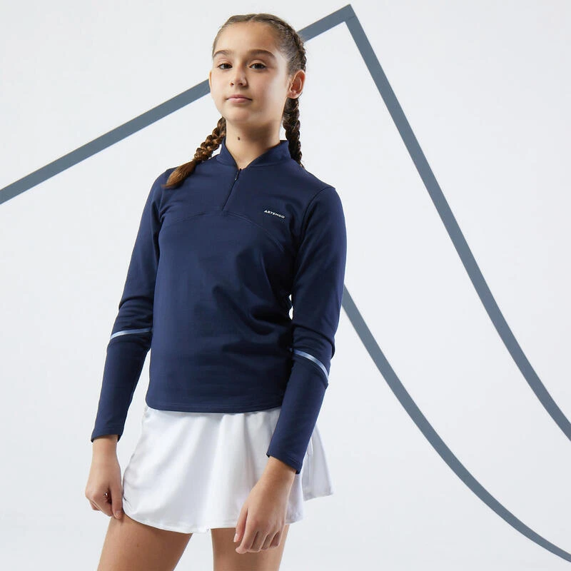 Artengo T- Shirt De Tennis Manches Longues Fille - TTS TH 500 Bleu Marine 3 Artengo T- Shirt De Tennis Manches Longues Fille - TTS TH 500 Bleu Marine