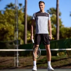 T-shirt De Tennis/Padel Performance Homme Grise/Noire 7 T-shirt De Tennis/Padel Performance Homme Grise/Noire -Criquet Boutique t shirt de tennispadel performance homme grisenoire 2