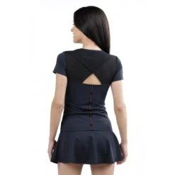 T-shirt Noir à Manches Courtes Padel Drop Shot Tania 2025 -Criquet Boutique t shirt noir a manches courtes padel drop shot tania 2025 2