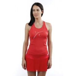 T-shirt Padel Sans Manches Drop Shot Caima Femme 2023 Rouge