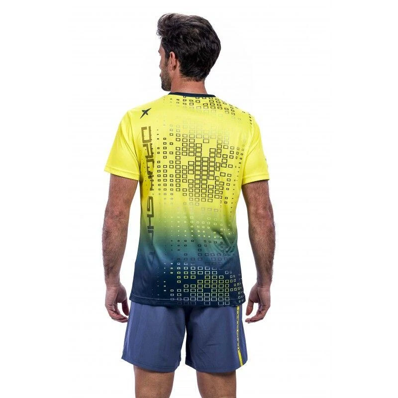 TSHIRT DE PADEL HOMME Drop Shot Heru Jaune 4 TSHIRT DE PADEL HOMME Drop Shot Heru Jaune – Image 2