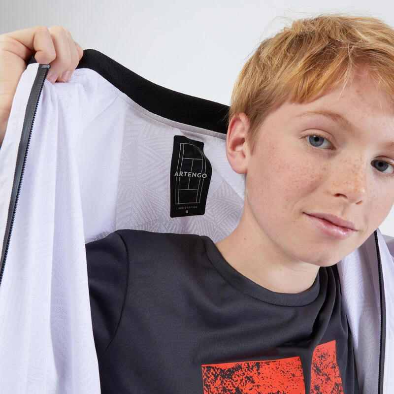 Artengo Veste De Tennis Légère Extensible Garçon - ERGOLS - Blanc 10 Artengo Veste De Tennis Légère Extensible Garçon - ERGOLS - Blanc – Image 8