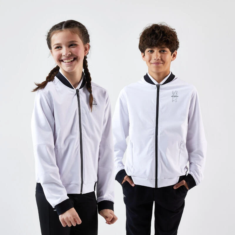 Artengo Veste De Tennis Légère Extensible Garçon - ERGOLS - Blanc 3 Artengo Veste De Tennis Légère Extensible Garçon - ERGOLS - Blanc